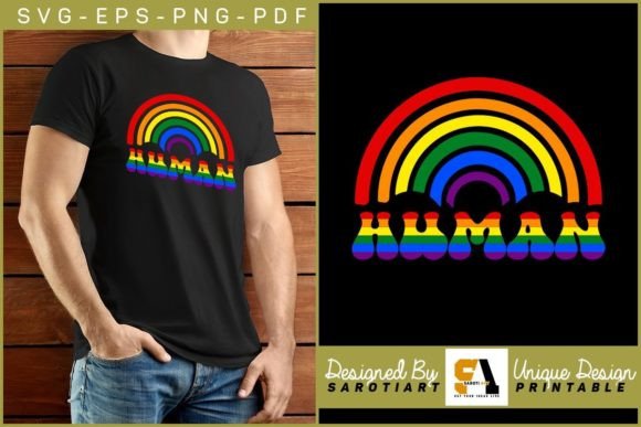 Download Human Lgbt Rainbow Color Gay T-shirt - Human lgbt Collection