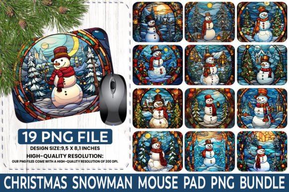 Download Christmas Snowman Sublimation Mouse Pad - Premium Bundle
