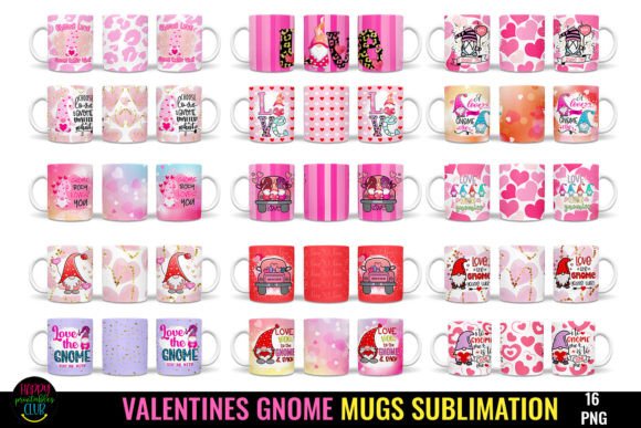 Download Valentines Gnome Mugs Sublimation Bundle - Sublimation bundle Collection
