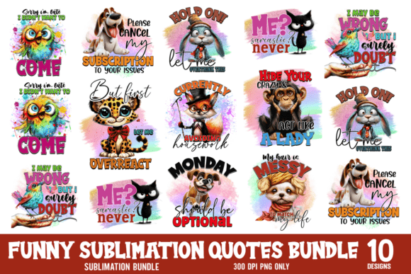 Download Funny Quotes Sublimation Bundle - Sublimation bundle Collection