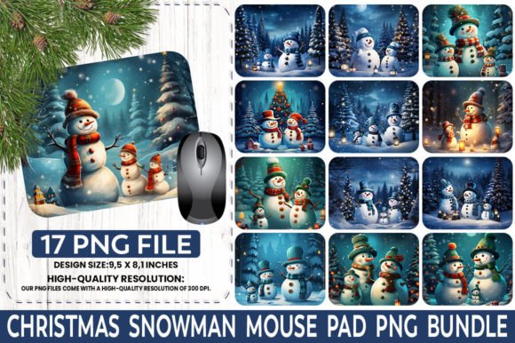 Download Christmas Snowman Sublimation Mouse Pad - Premium Bundle