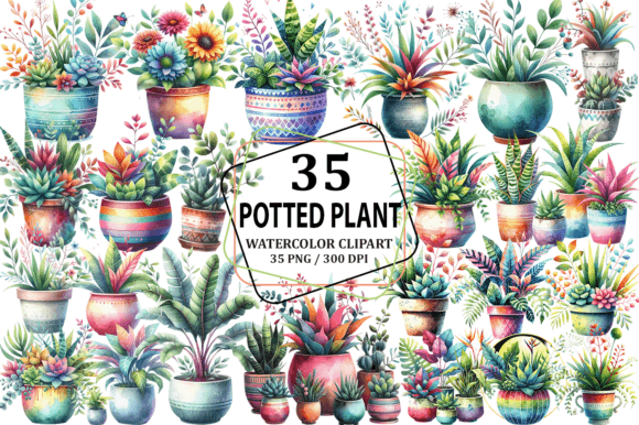 Download Potted Plant Clipart Sublimation Bundle - Sublimation bundle Collection