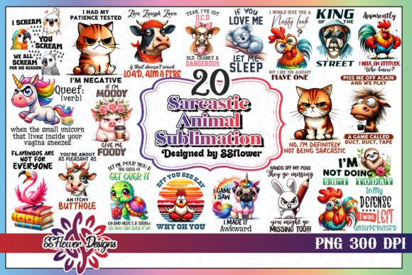 Download Sarcastic Animal Sublimation Bundle - Sublimation bundle Collection