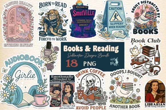 Download Reading Books Sublimation Bundle - Sublimation bundle Collection