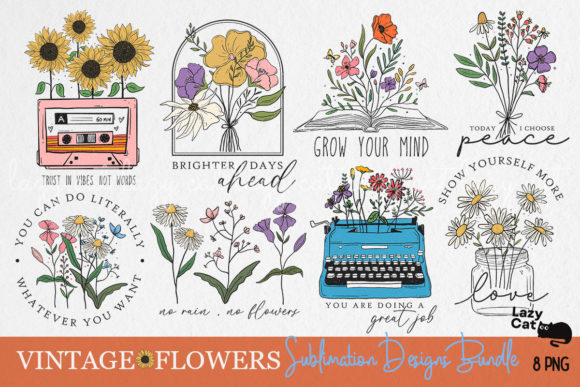 Download Vintage Flowers Sublimation Bundle - Sublimation bundle Collection
