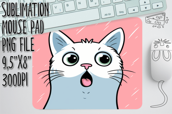 Download Charming Cat Motif Sublimation Mouse Pad - Premium Resources